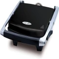 2100W Sandwich Press with Non-Stick Flat Plates and Lid Lock - Black