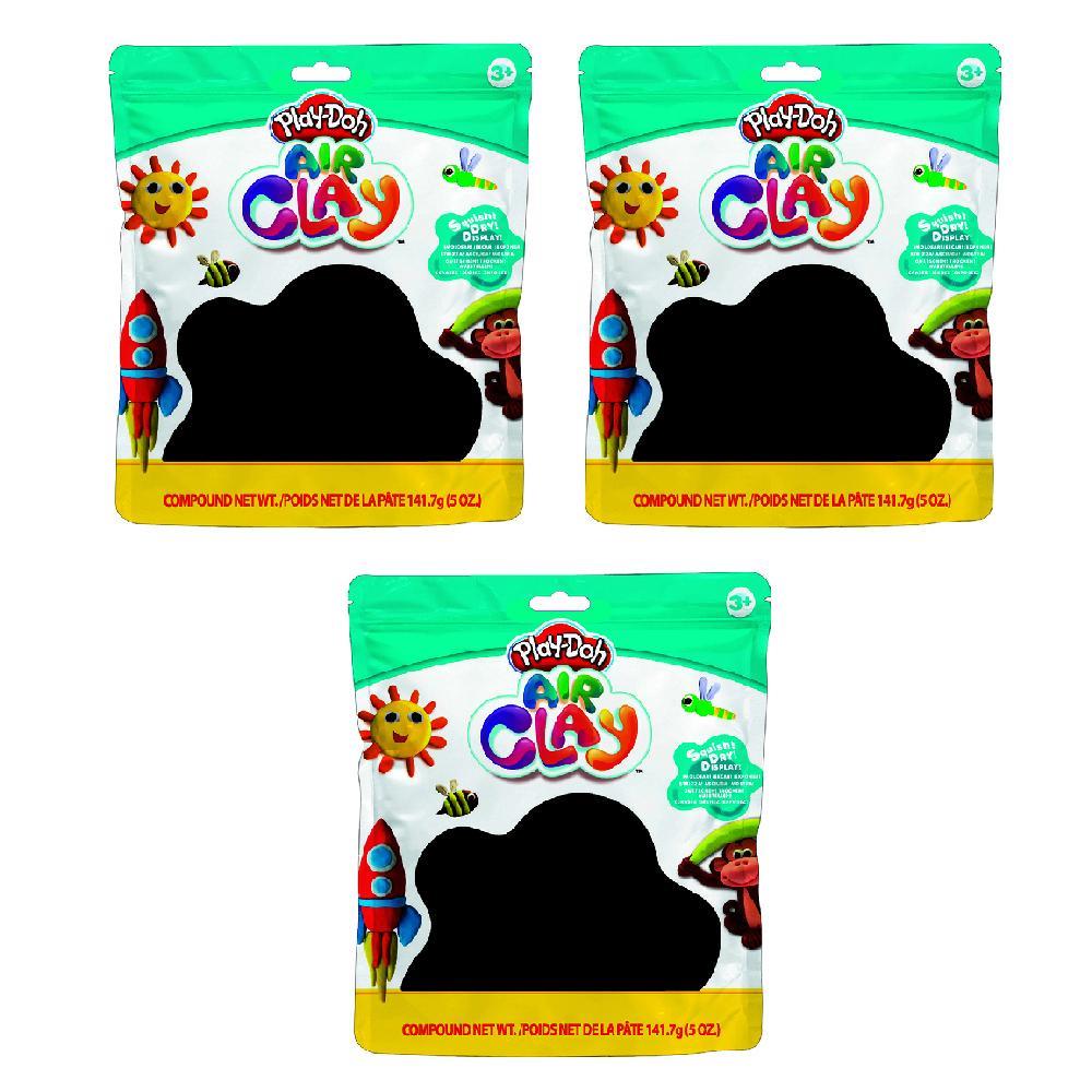3x Play-Doh 5oz Air Clay Kids/Children Art Craft Fun Play Creative Toy 3y+ Black