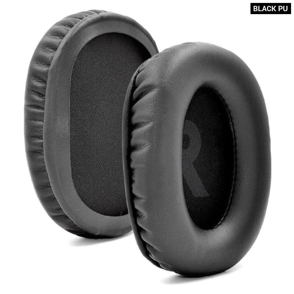 Black Leather Earbud Covers For Logitech G