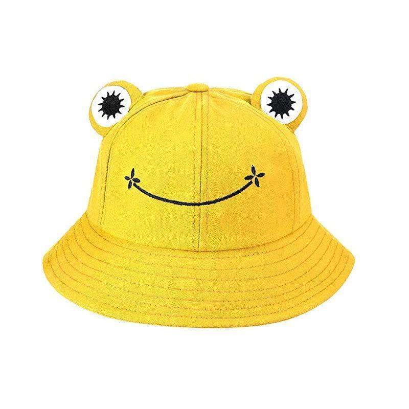 Adult Kids Frog Bucket Hat Outdoor Hiking Beach Fishing Cap Sunscreen Sunhat Lm