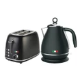 Vintage Electric Kettle and 2 Slice Toaster SET Combo Deal Stainless Steel Black
