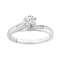 Bevilles Facets of Love Solitaire Ring with 1/4ct of Diamonds in 18ct White Gold