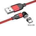 Magnetic 540 Fast Charging Cable, QC 3.0 Phone Charger Data Sync Cord, Nylon Braided, For Samsung Micro USB Phone charger, 0.5m Red