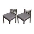 Set of 2Pcs Chair Seat Cushion Covers Water Resistant PU Leather Chair Pad Slipcover for Kitchen Dining Chair Grey