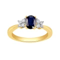 Bevilles Sapphire Ring with 1/5ct of Diamonds in 9ct Yellow Gold