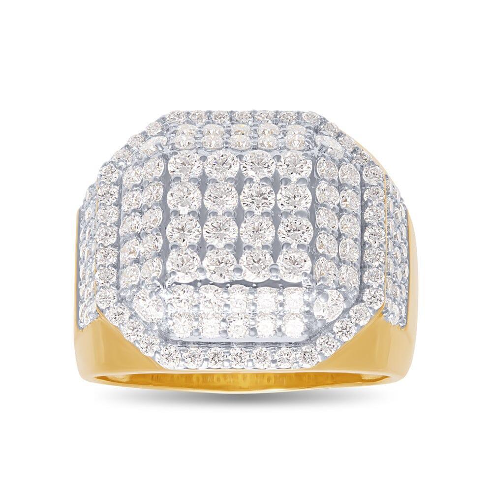 Bevilles Meera Triple Halo Tablet Ring with 3.00ct of Laboratory Grown Diamonds in 9ct Yellow Gold