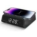 Digital Alarm Clock with Wireless Charging - Black
