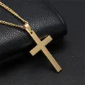 Cross Pendant Charm Gold Silver Necklace Chain Women Fashion Jesus Men Pendant