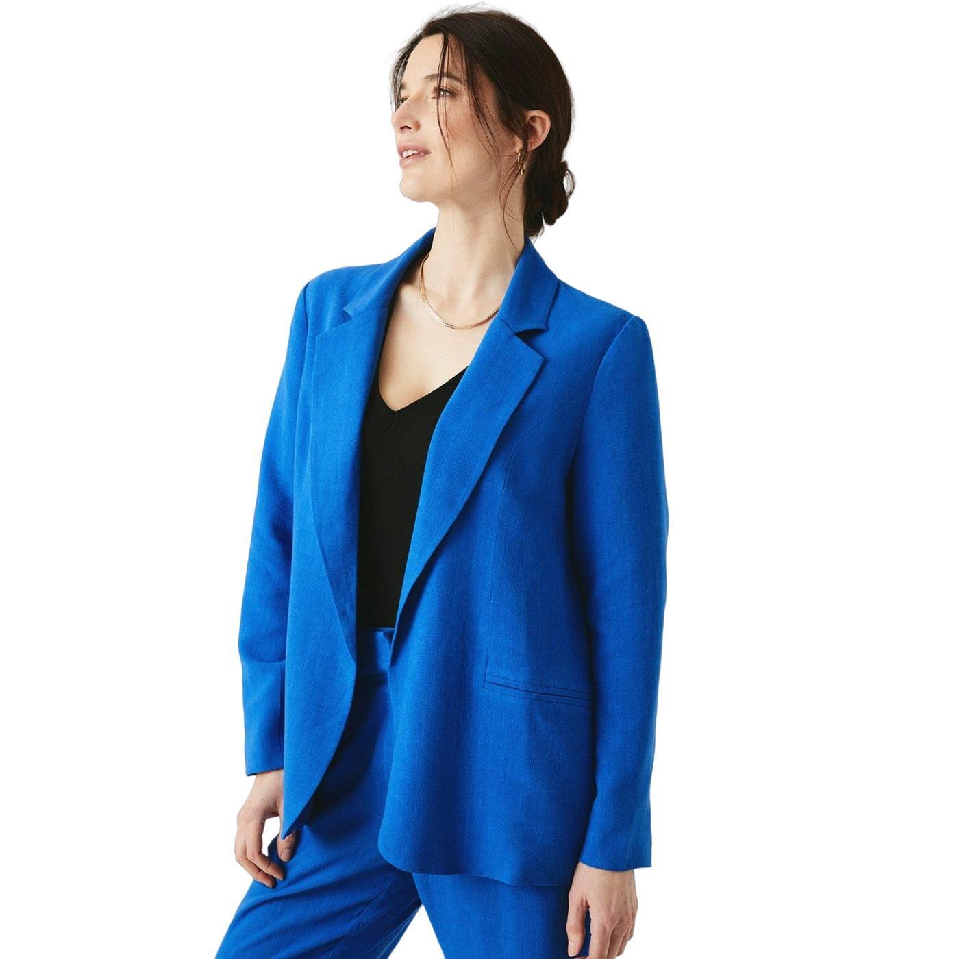 Maine Womens/Ladies Linen Blend Single-Breasted Blazer (Cobalt Blue) (8 UK)
