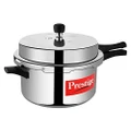 Prestige 7.5 Litres Popular Outer Lid Aluminium Pressure Cooker |Metallic Safety Plug | Gasket Release System | Silver |5 years warranty