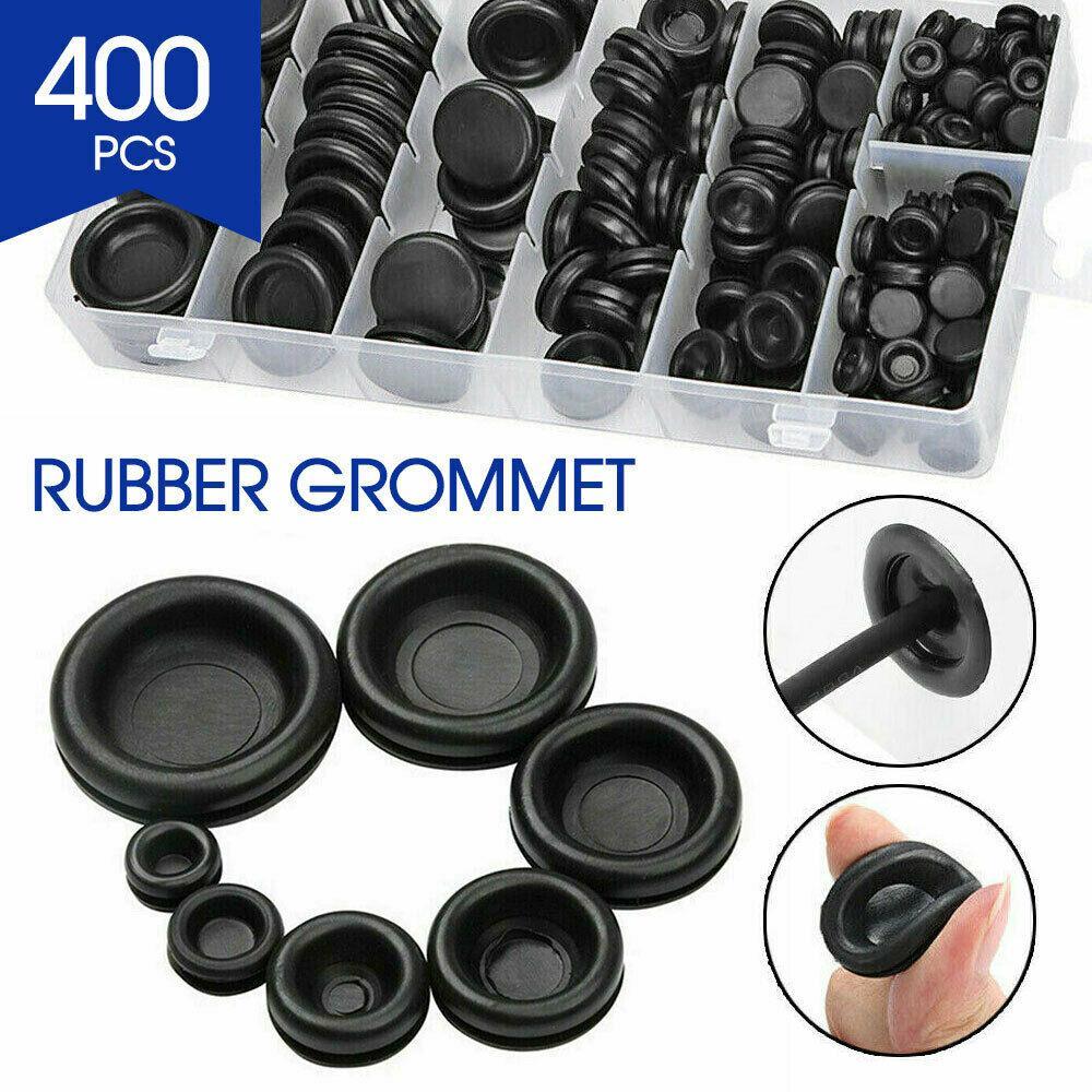 400 Pcs Auto Rubber Grommet Assortment Set Fastener Kit Blanking 7 Popular Sizes
