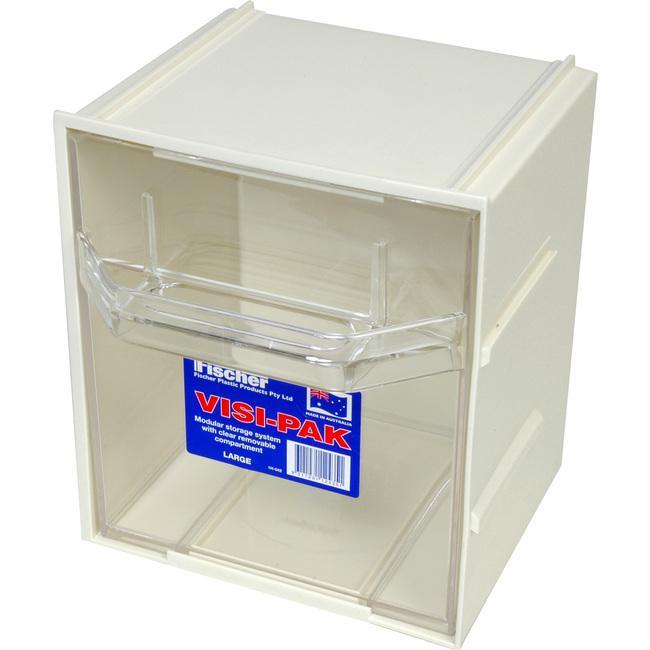 1H042 Large Visi Pak Storage Drawer With Clips - Fischer Plastic