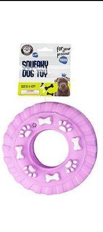Vinyl Squeaky Truck Tyre Pet Toy - 3 Assorted Colours
