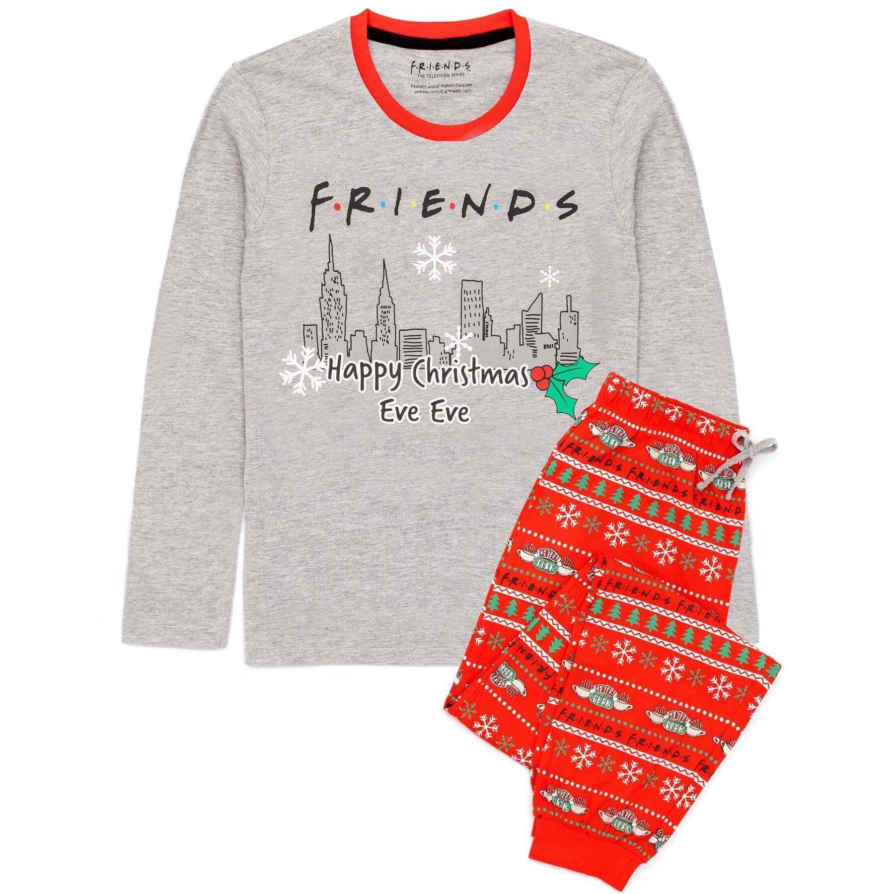 Friends Mens Christmas Pyjama Set (Grey/Red) (XL)