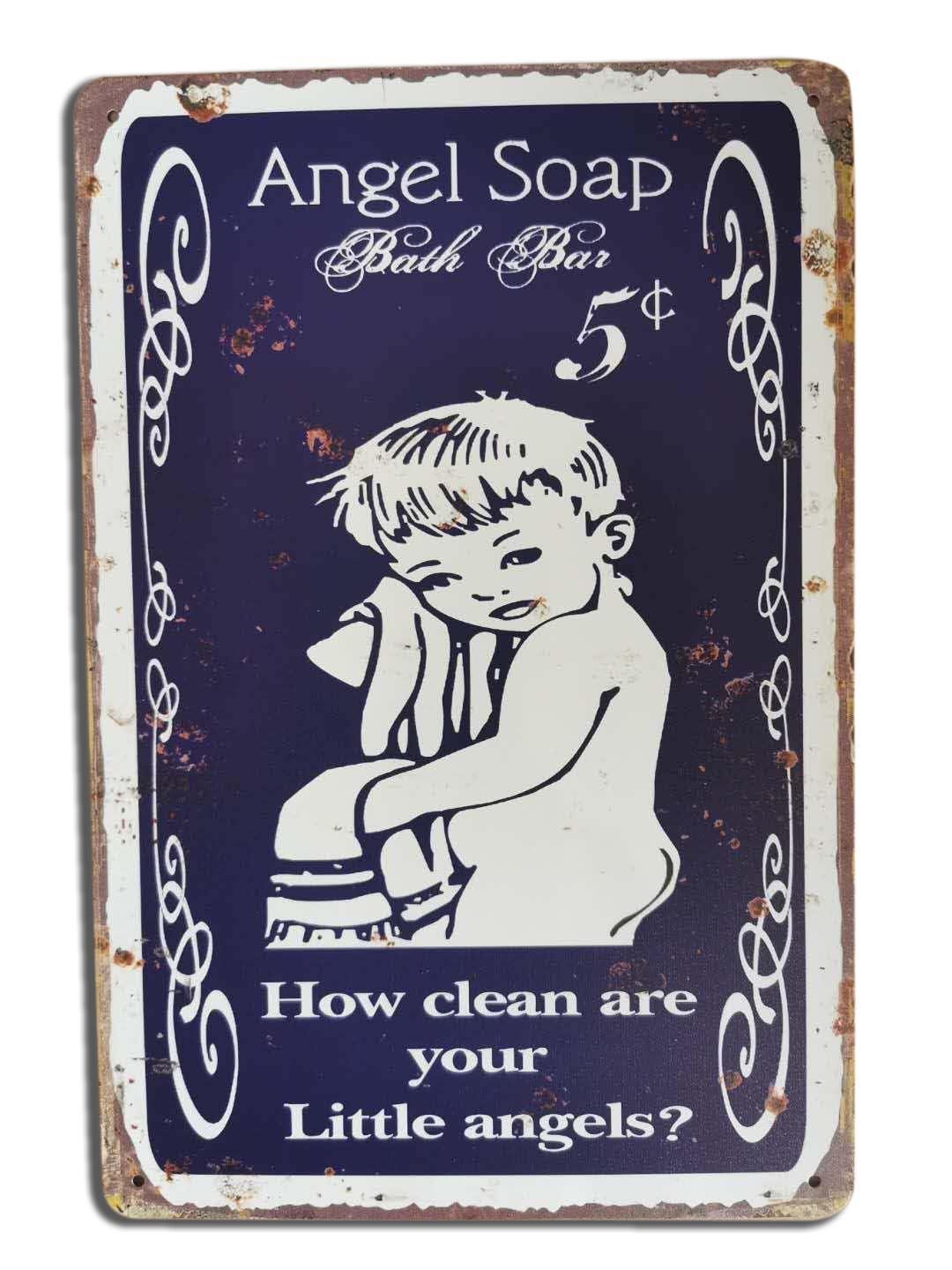 Angel Soap Tin Sign 30cm x 20cm