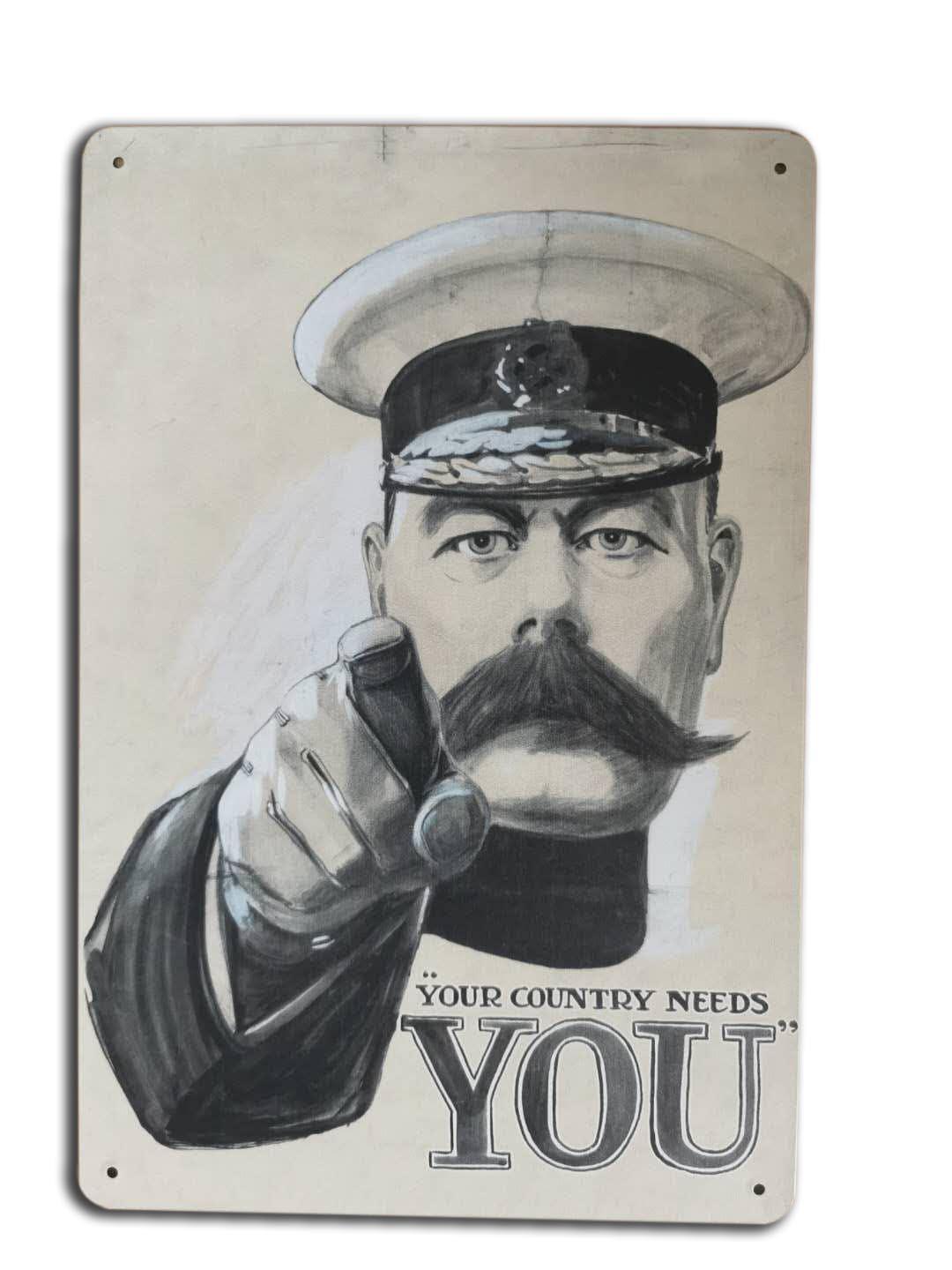Your Country Needs You Tin Sign 20cm x 30cm Portrait design