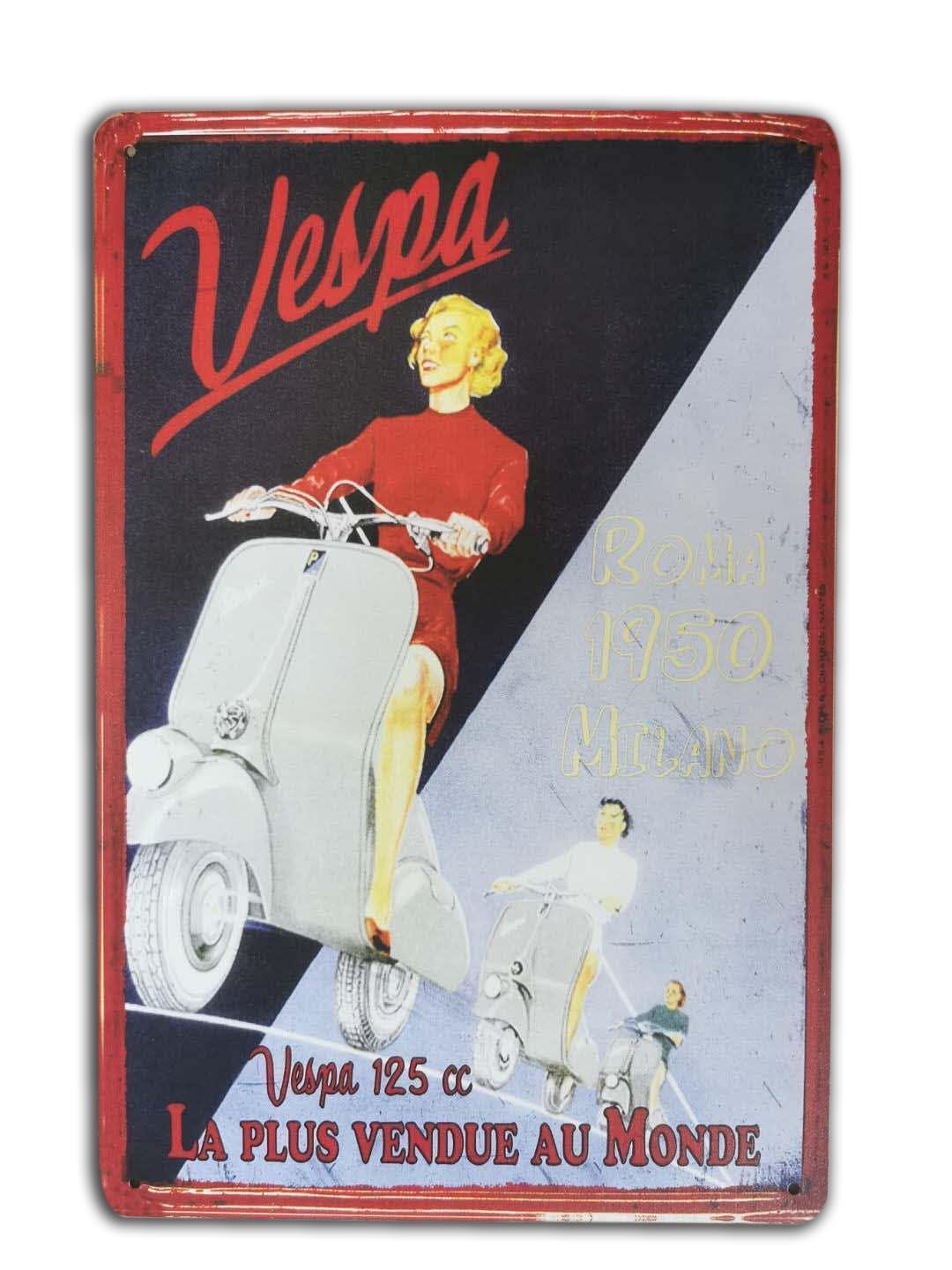 VESPA Motorscooter Tin Sign 20cm x 30cm Portrait Style