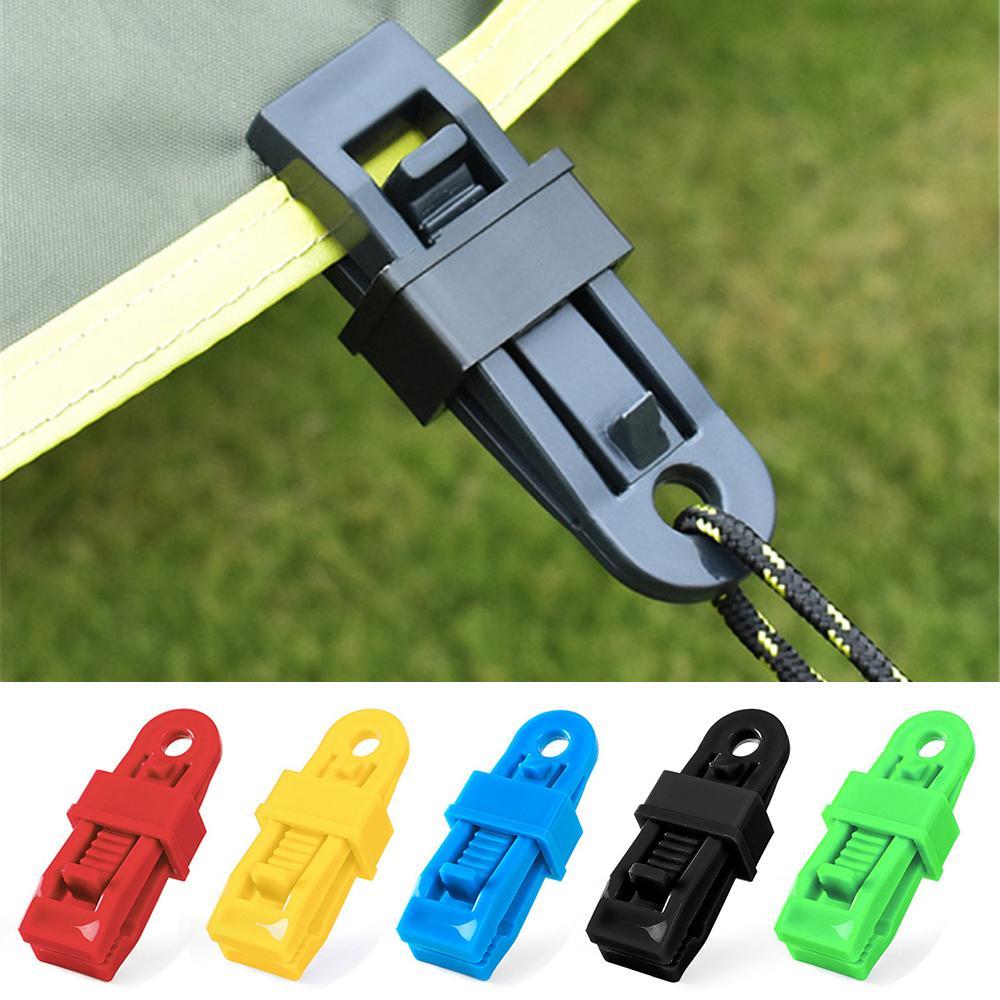GoodGoods Outdoor Tent Canopys Clip Strong Lock Grip Wind Rope Clamps Awning Wind Rope Clips Camping(Black,10 PCS)