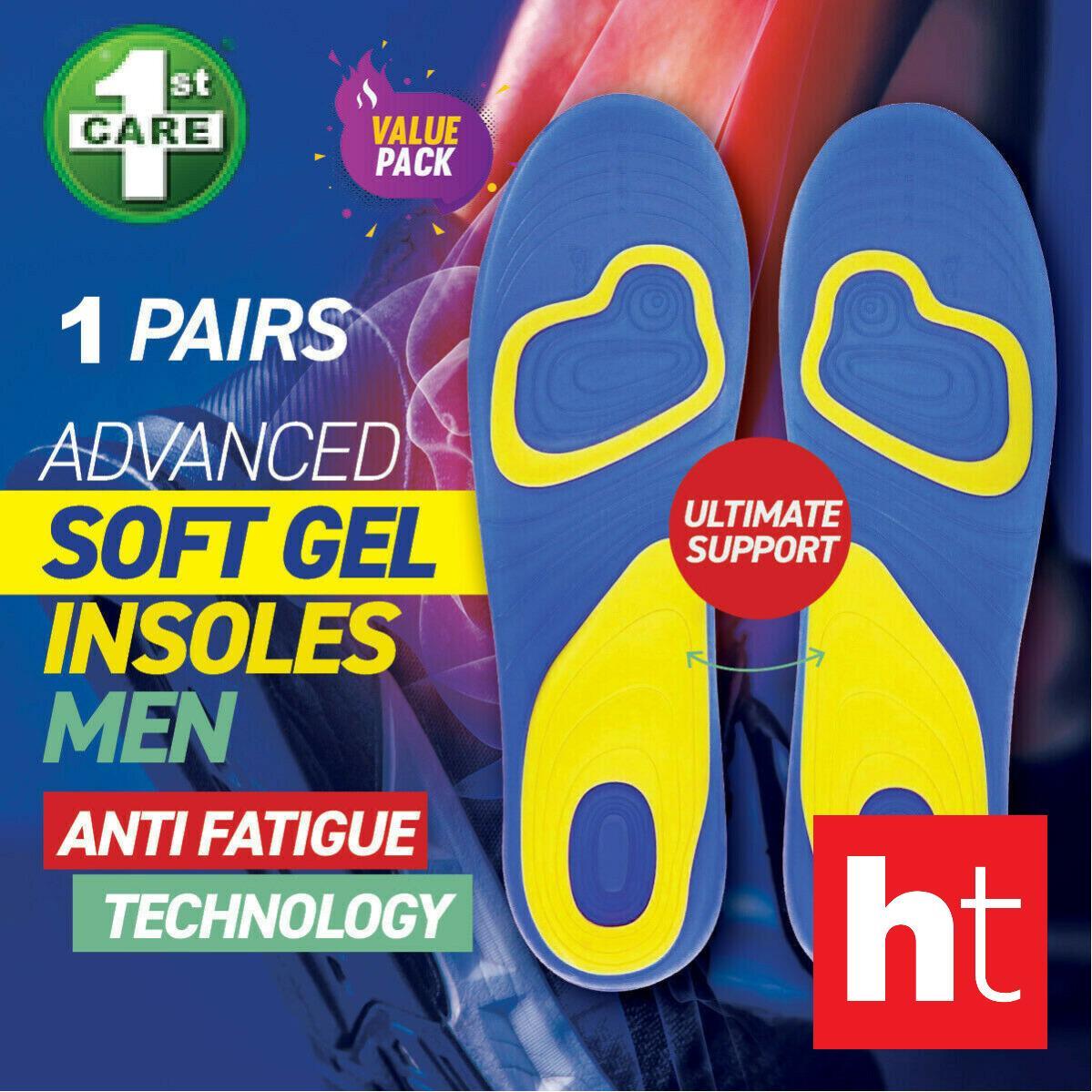 1st Care Extra Comfort Gel Insoles Ultimate Support Mens