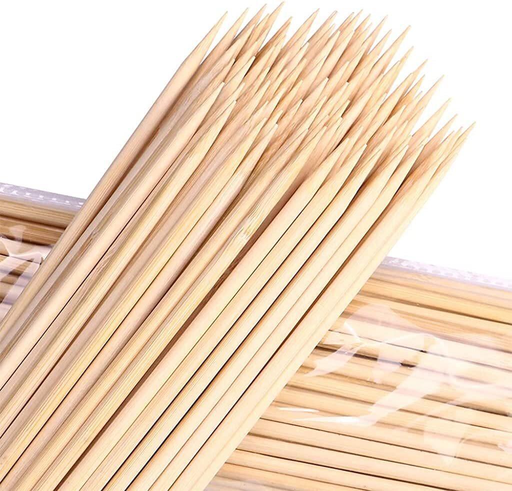 1200 x WOODEN SKEWERS BULK 40cm x 4mm | BBQ Meat Kebab Bamboo Skewer Party Stick