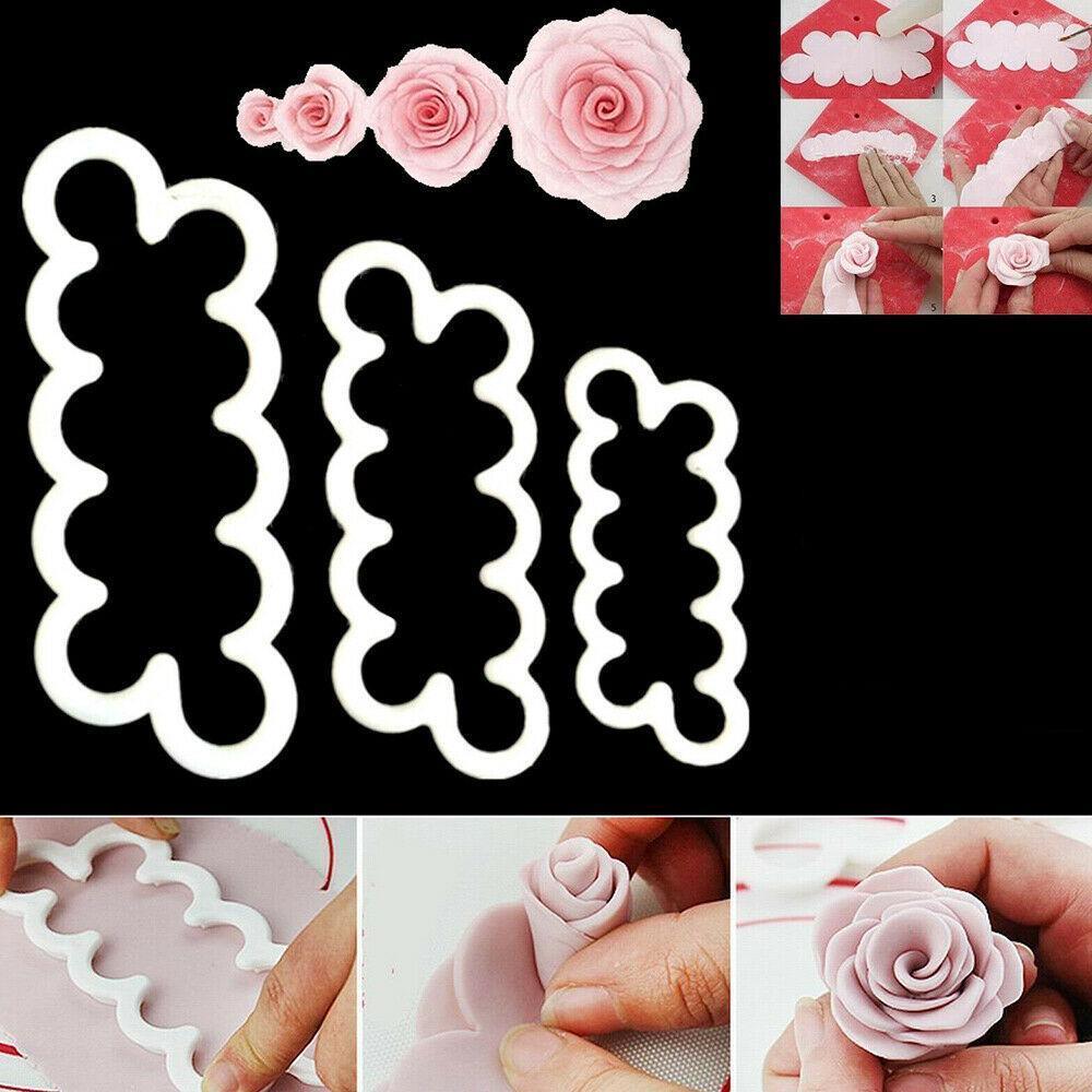 3D Rose Petal Flower Cake Cutter Fondant Icing Tool Decorating Mould Sugarcraft