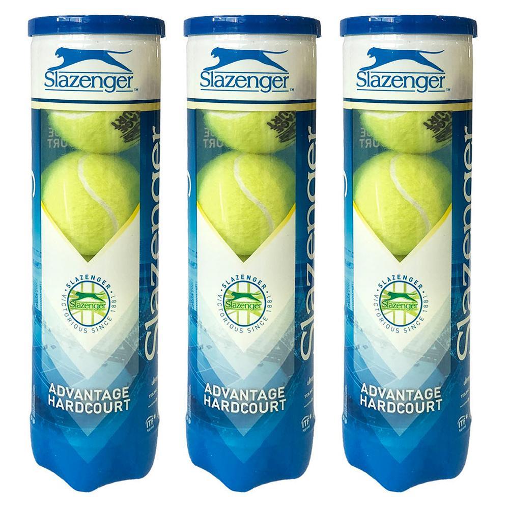 12x Slazenger Advantage Hard Court Surface Tennis Balls Tin/Can Sport/Training