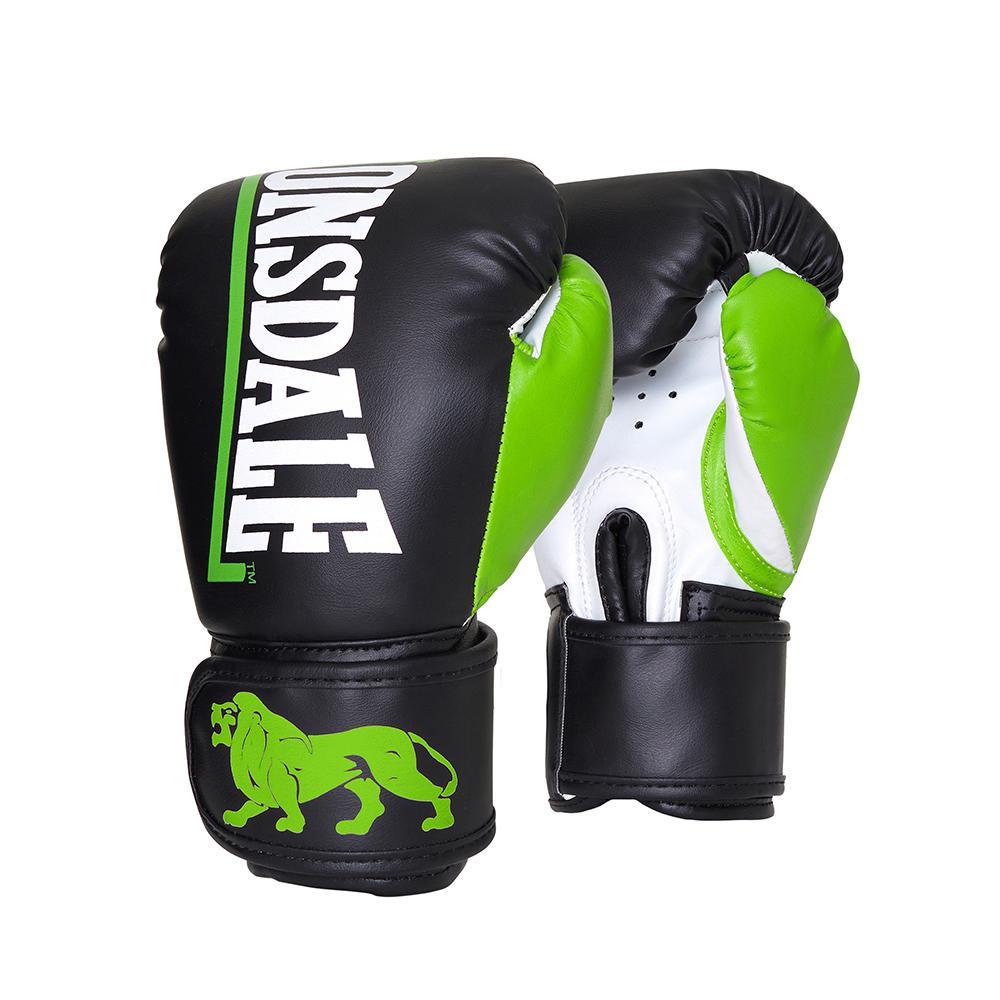 Lonsdale Challenger Junior 6oz Training Boxing Glove Pair Kids 6y+ Black/Green