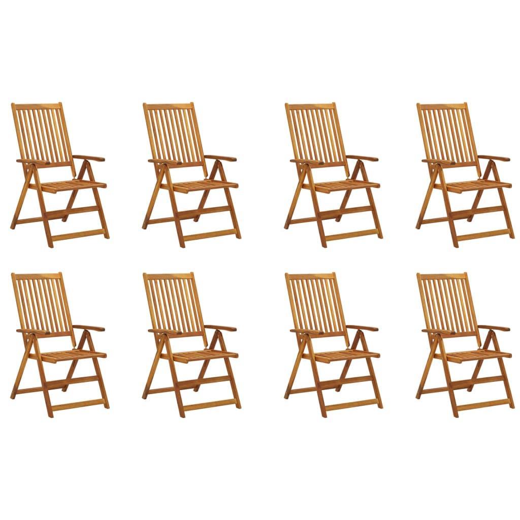 Folding Garden Chairs 8 pcs Solid Wood Acacia vidaXL