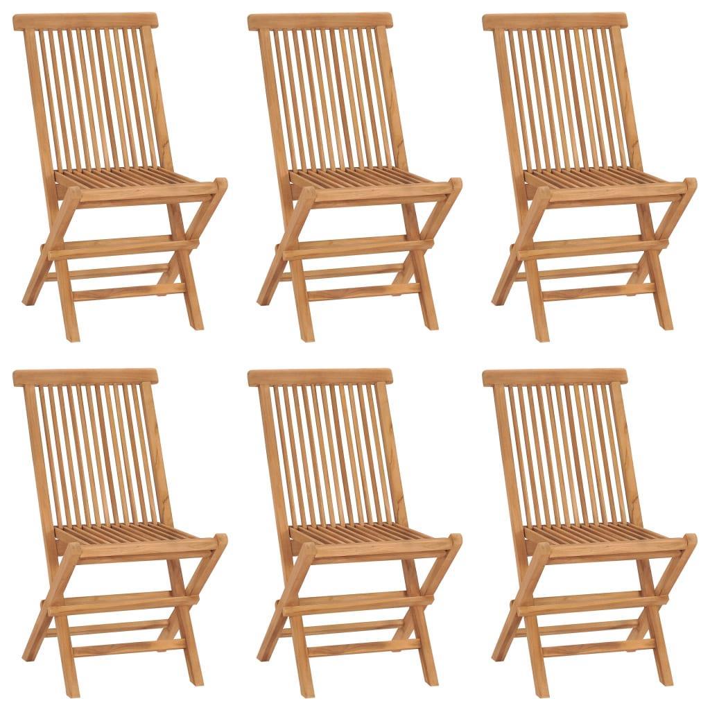 Folding Garden Chairs 6 pcs Solid Wood Teak vidaXL