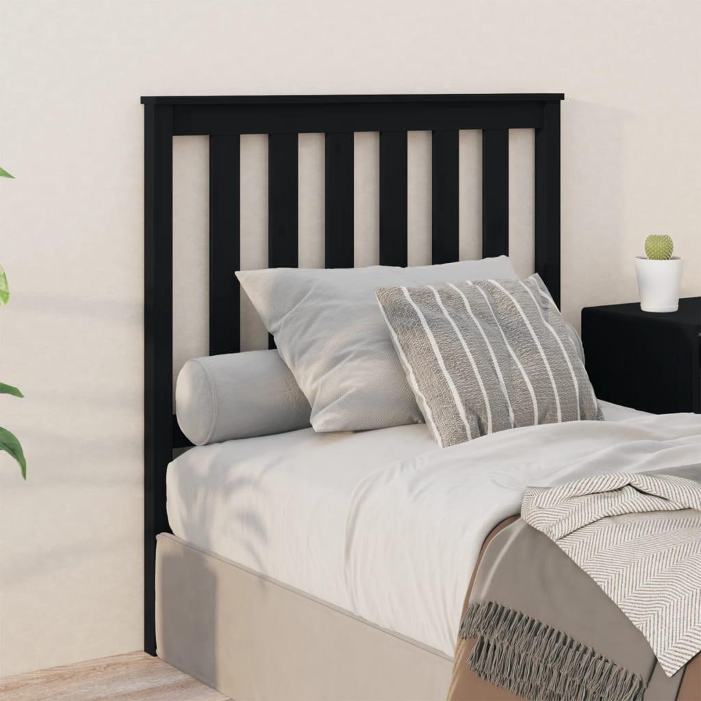 Bed Headboard Black 96x6x101 cm Solid Wood Pine vidaXL