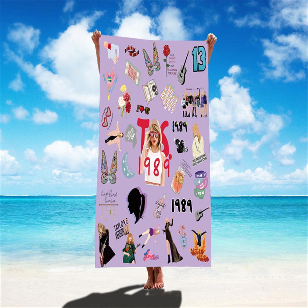 Vicanber Taylor Swift Microfibre Bath Blanket Beach Swimming Towel for Adults Kids 75*150cm(B)