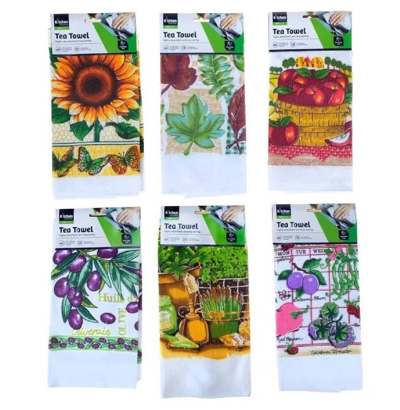12x Tea Towel Kitchen Dish Towels Polyester Absorbent Cleaning Cloth 38x62cm