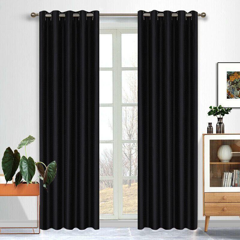 Sassi 100% Blockout Thermal Insulated Eyelet Single Curtain Panel 165cm Width x 220cm Drop