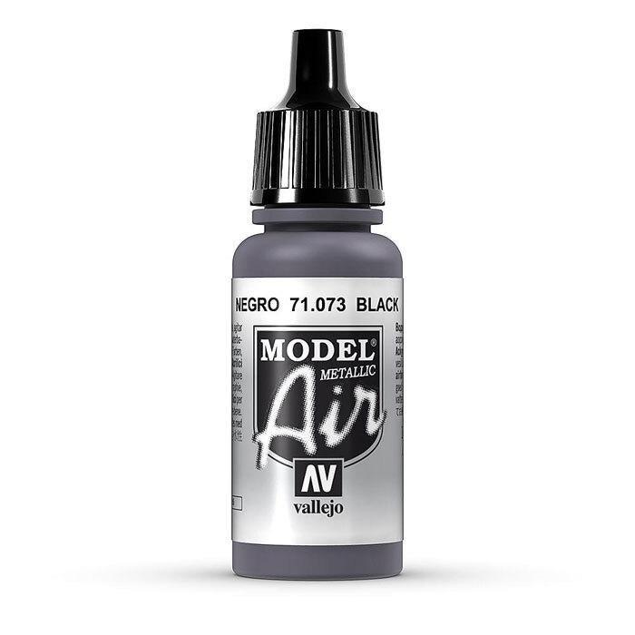 Vallejo Model Air Metallic Black Acrylic Paint 17ml