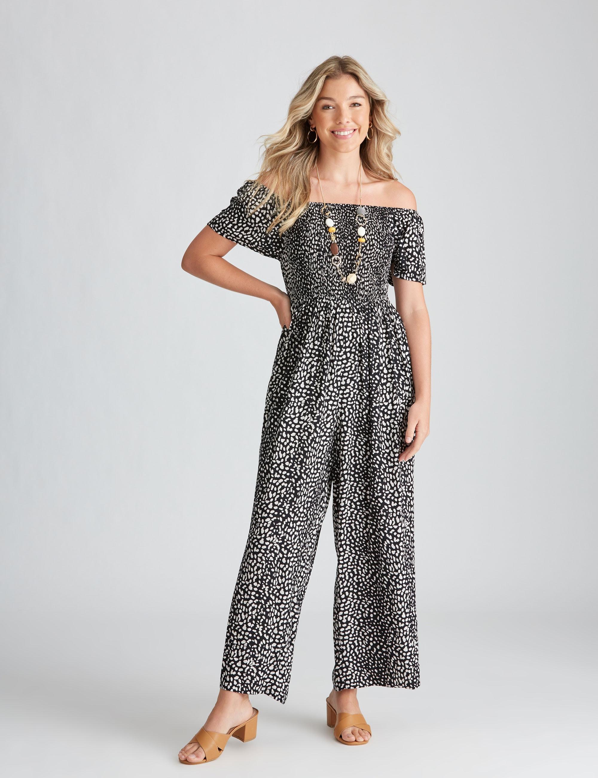 KATIES - Womens Jumpsuits - Woven Smocked Bodice Jumpsuit