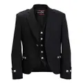 Traditional Mens Argyle Jacket and Vest Black Highlander Wedding Outfit Scottish Jacket + Waistcoat Combo - 52
