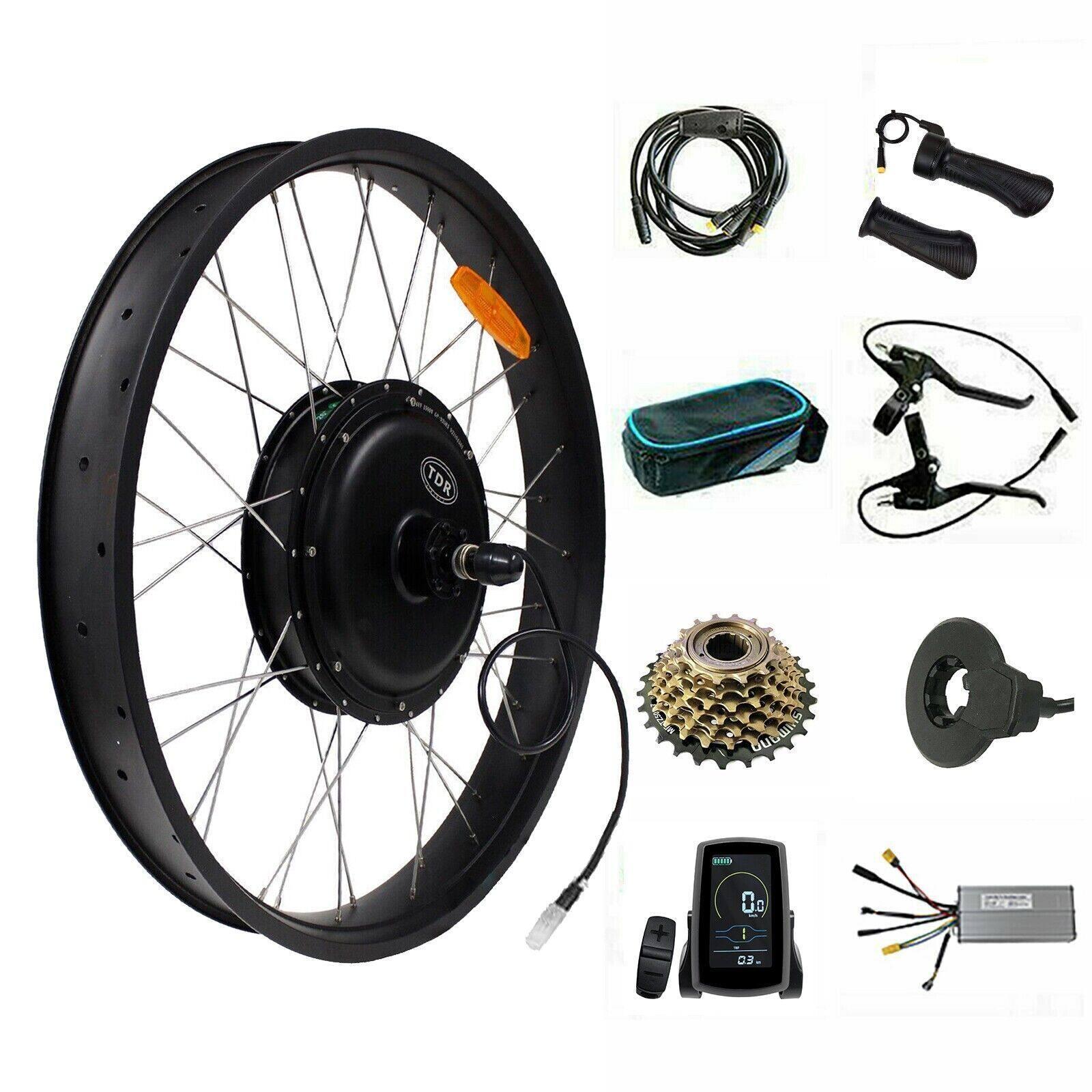 1500W 26" Fat Bike 4.0 Tyre Rear Hub Electric Bike eBike Conversion Kit (Battery & Charger Not Included)