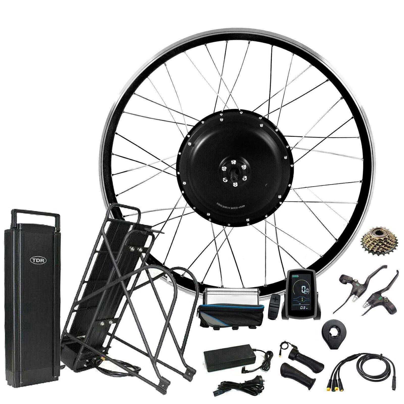 1500W 27.5" Rear Hub 48V 15Ah Rear Rack Battery Electric Bike eBike Conversion Kit