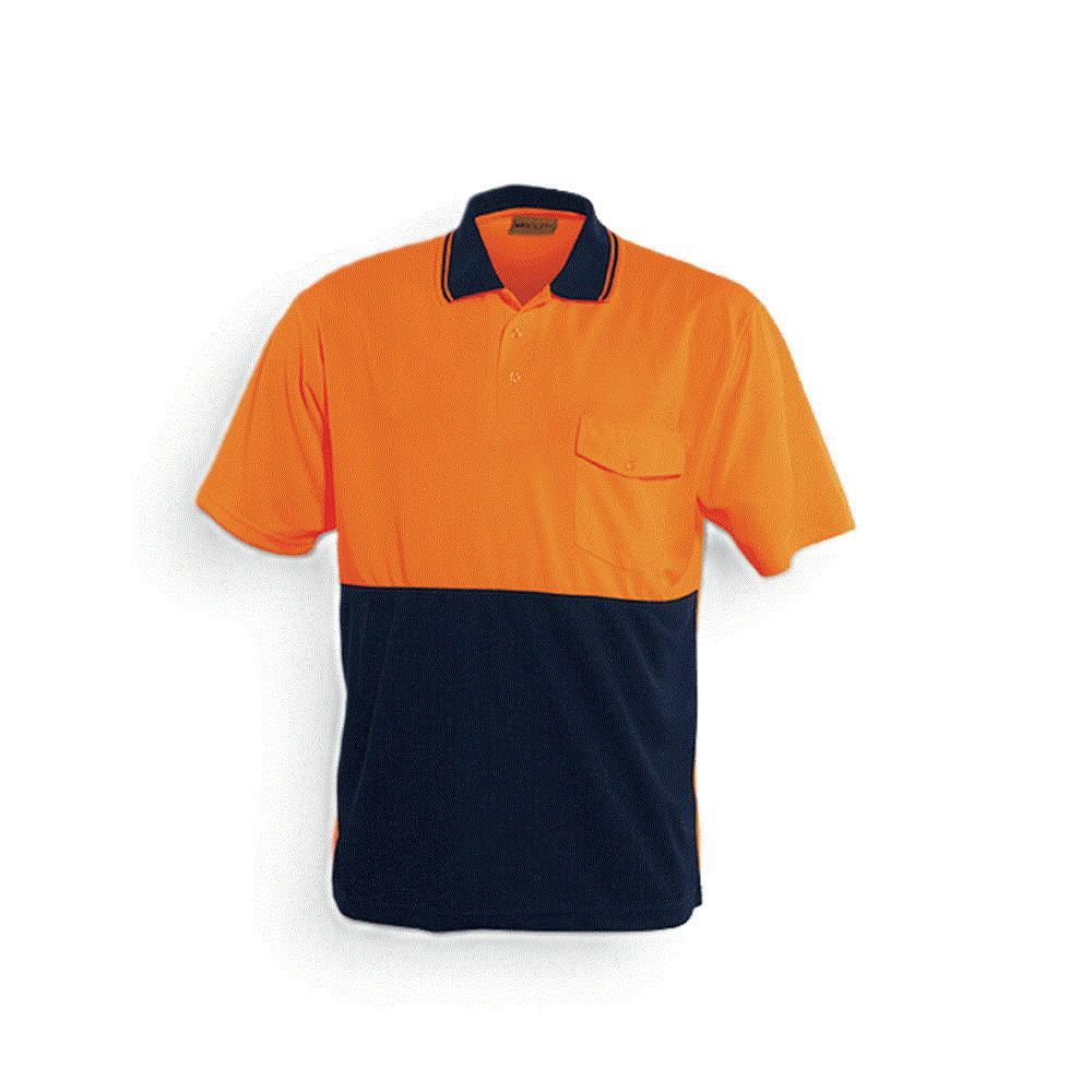 Hi-Vis Poly Safety Short Sleeve Polo Shirt [Size: L]