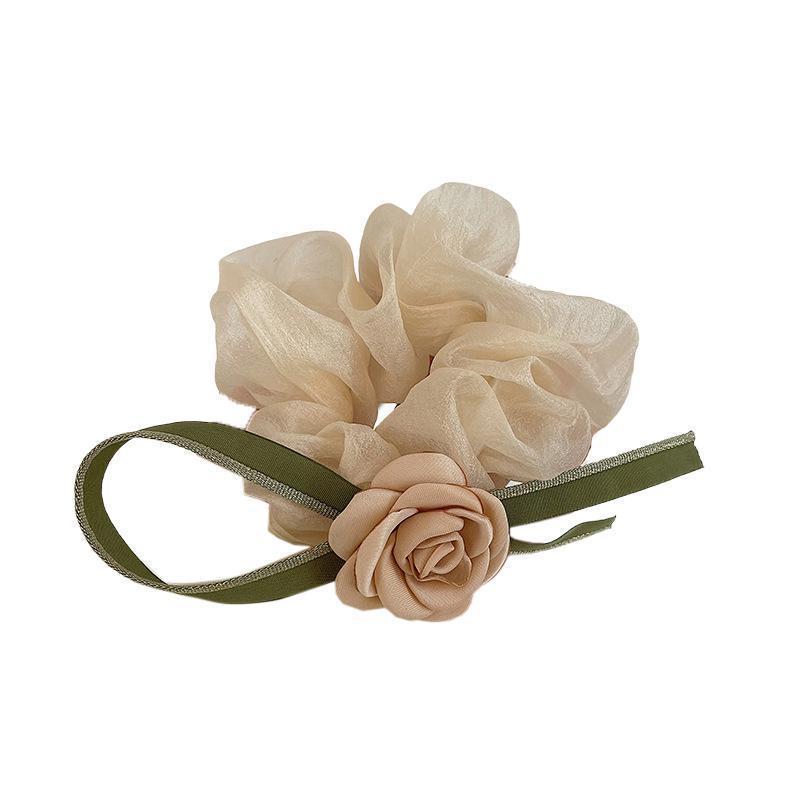 Korean Style Camellia Bow Hair Ties Large Intestine Hair Ring Hair Rope Bands
