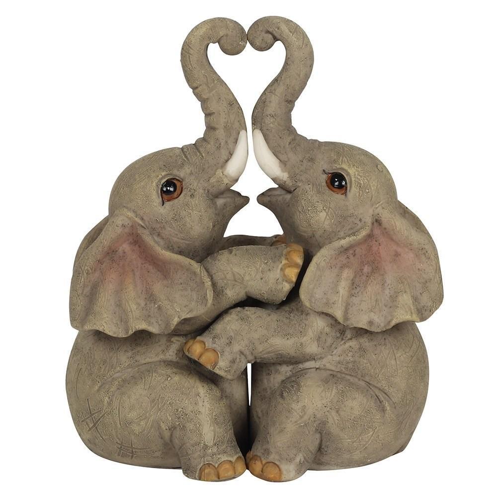 Something Different Embrace Elephant Couple Ornament (Brown) (One Size)