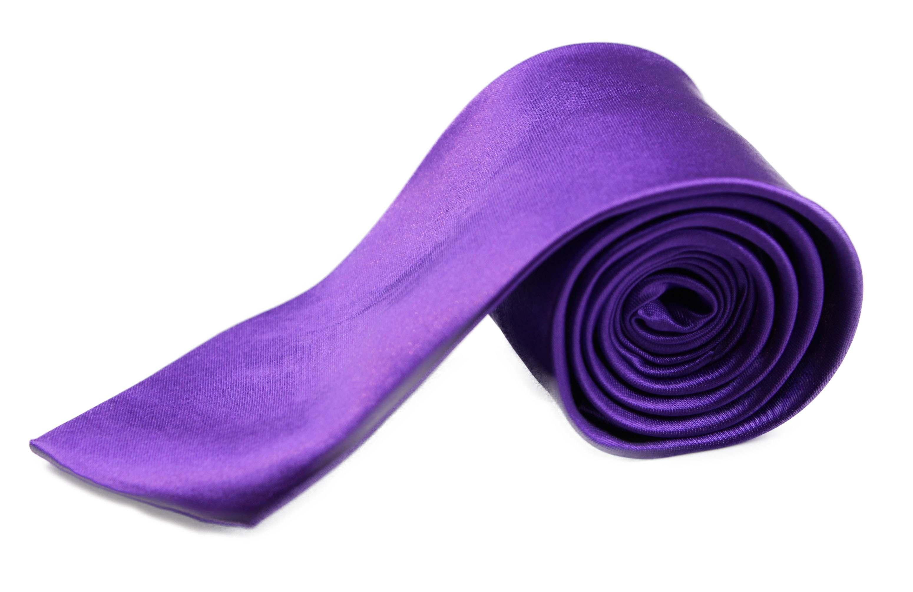 Mens Purple 8cm Plain Neck Tie