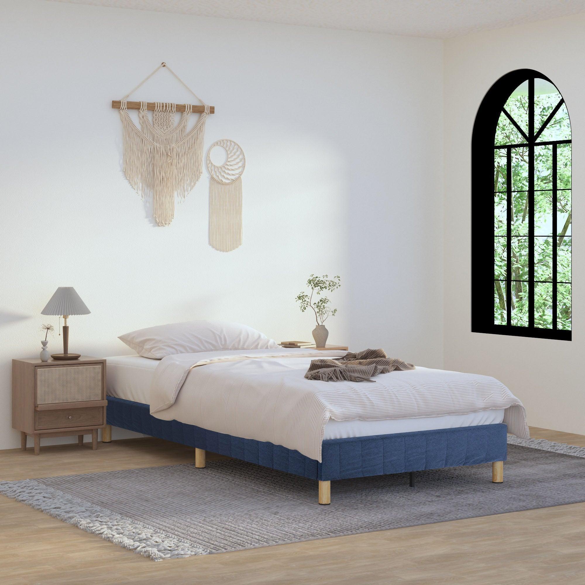 DREAMO Steel Bed Base Blue Single