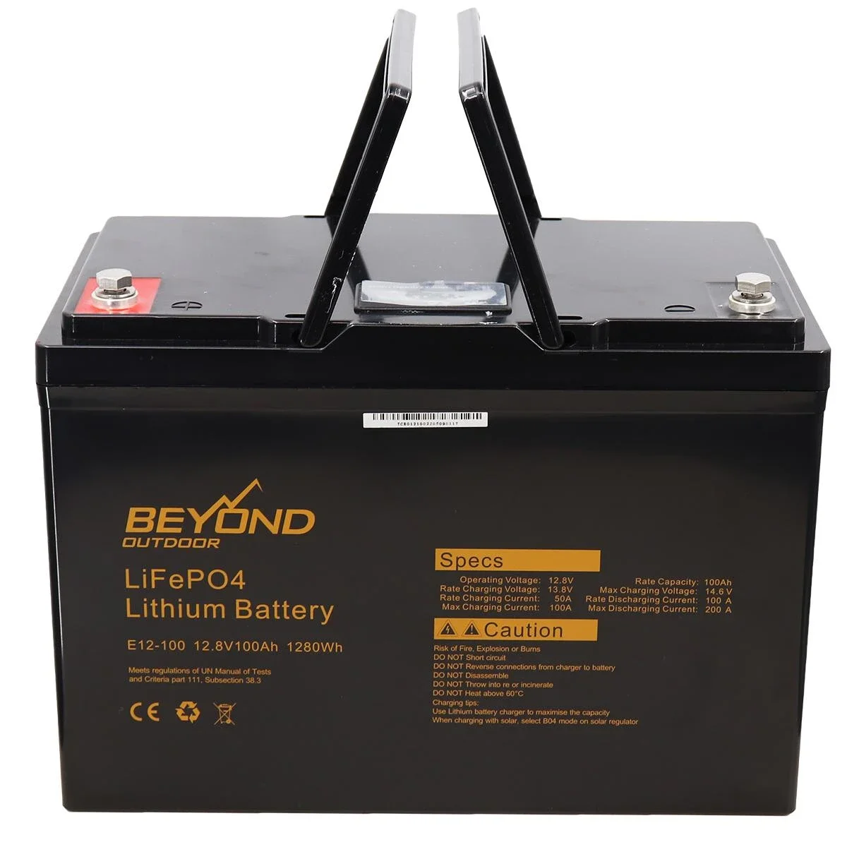 12V 100AH Lithium Battery LifePO4 Deep Cycle w/ Built-In BMS RV Camping 4WD