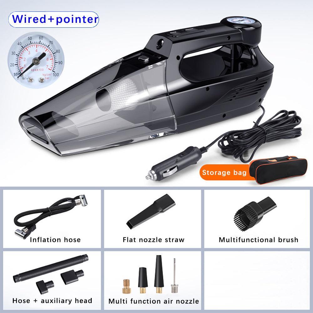 4 in 1 Car Vacuum Cleaner Powerful Vaccuming Tire Air Lighting Monitor Tire Pressure