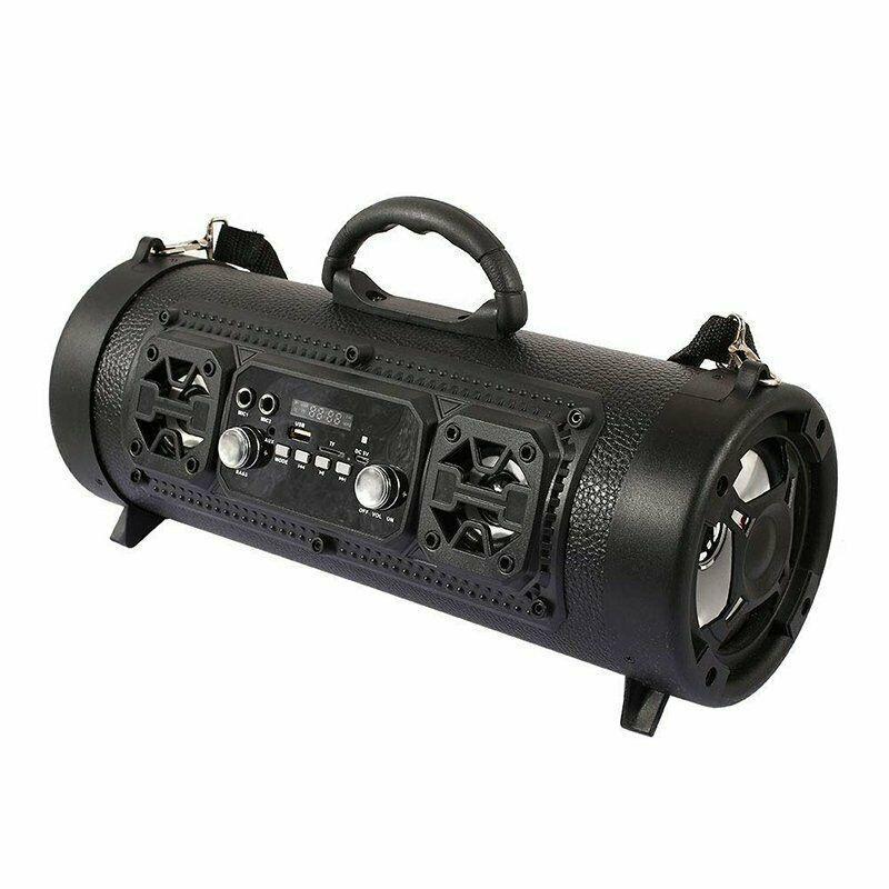 Bluetooth Boombox Street Blaster Stereo Barrel Speaker-black