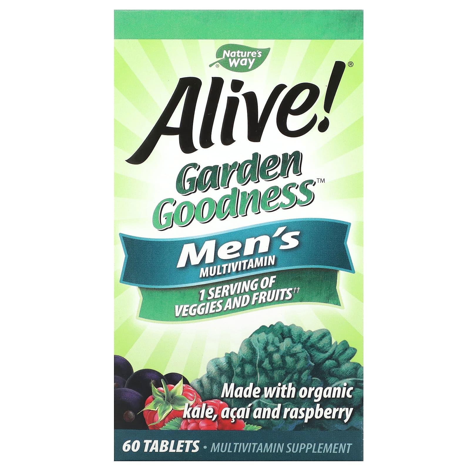 Nature's Way, Alive! Garden Goodness, Men's Multivitamin, 60 Tablets
