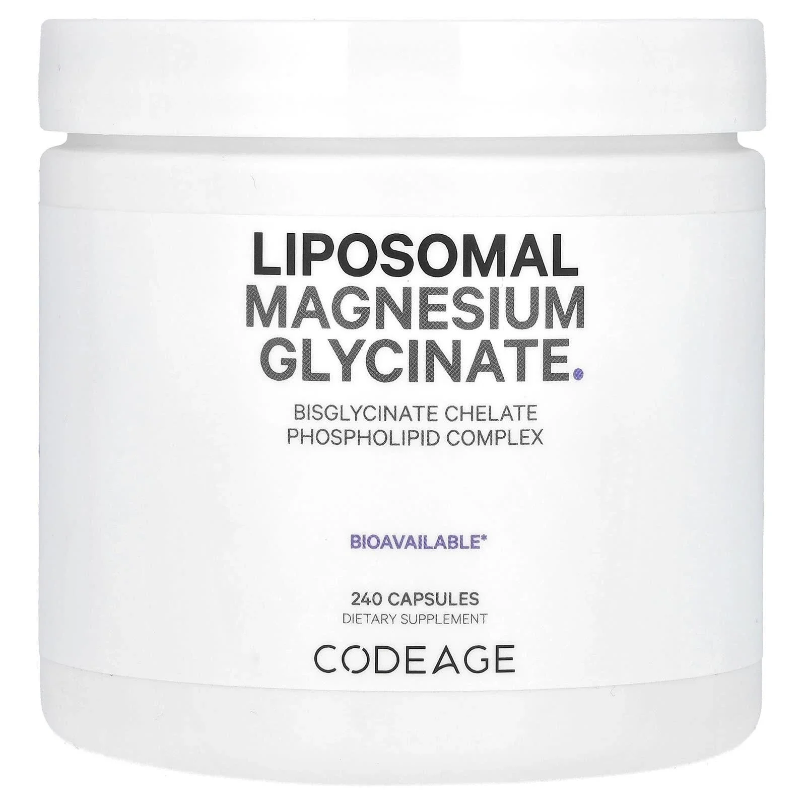 Codeage, Liposomal Magnesium Glycinate, 240 Capsules