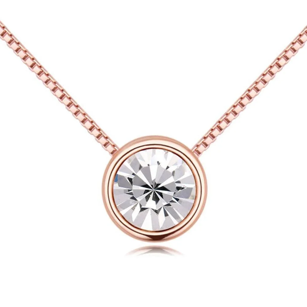 Bezel Necklace Embellished With SWAROVSKI Crystals