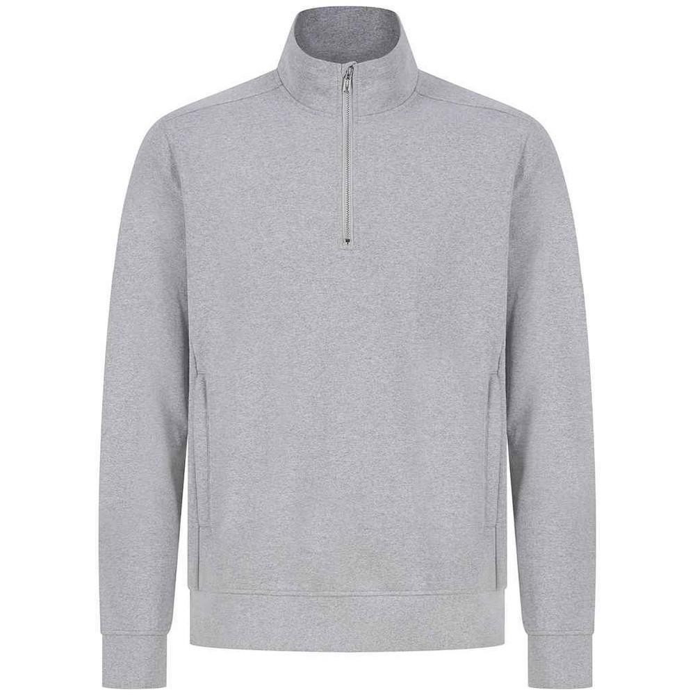 Henbury Unisex Adult Sustainable Quarter Zip Sweatshirt (Heather Grey) (M)